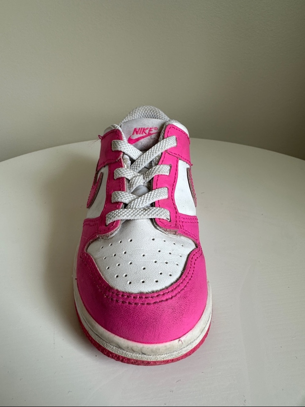 Nike Dunk Low Toddler White/Laser Fuchsia 9C - Picture 3 of 13